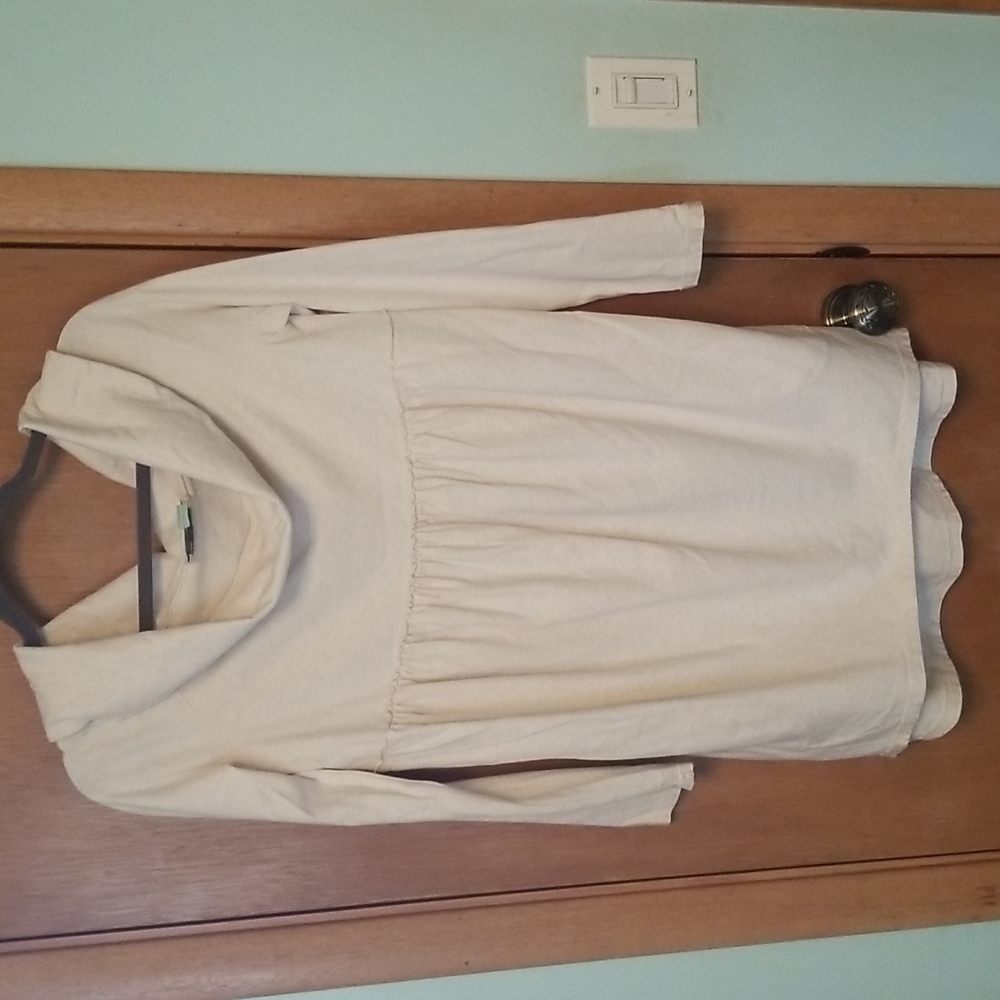 Anthropologie Saturday Sunday Ivory Cowlneck Tunic Sweatshirt xs